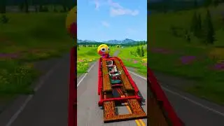 Flatbed Trailer Truck vs Speedbumps vs Cars Beamng.Drive DTG Car Crash