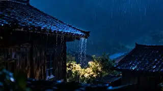 ASMR Heavy Night Rain On Tin Roof for Insomnia & Deep Sleep