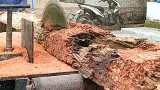  LANGKA‼️ Seratus juta orang pasti melongo😱 melihat proses penggergajian kayu kelapa 
