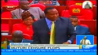 Motion to censure house speaker Justin Muturi thwarted by the government side