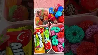 Making School Lunch with 🍭 CANDY *BENTO Box* Satisfying Video ASMR #2! #asmr 🍓🍊🍇🍬