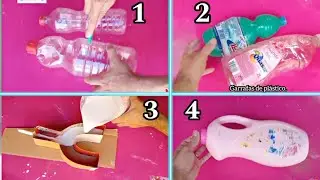4 IDEIAS 💡 GENIAIS DE VASOS DECORATIVO FEITOS DE GARRAFA PLÁSTICA E GESSO | VASO DE GARRAFA PLÁSTICA