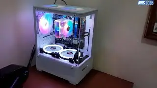 CASING PC CANTIK MURAH MODEL AKUARIUM INFINITY NOIR WARNA PUTIH INCLUDE 3 FAN