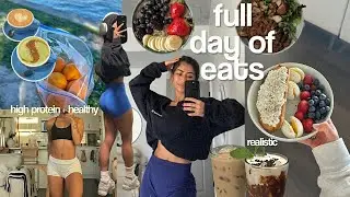 what I eat in a day 🫐 | *realistic* high protein healthy meals + supplements 