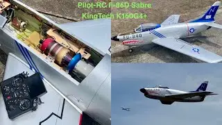 Maiden Flight - Pilot-RC F-86D Sabre Turbine Jet w/KingTech K160G4+ Turbine Engine