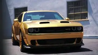 Wide Body Dodge Challenger Hellcat Redeye - Avery Gold Chrome Car Wrap