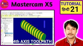 MastercamX5 4th Axis Toolpath | 10mm Slot Create With 2D  Counter |