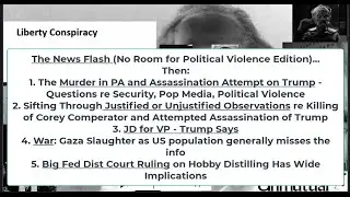 Liberty Conspiracy LIVE 7-15-24! PA Killing in Trump Assassination Attempt, JD for VP?, CNN, WAR