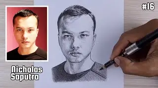 Menggambar Nicholas Saputra dengan Pensil | Realistic Pencil Drawing Indonesia