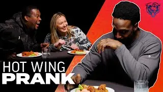 Peanut Tillman gets pranked with spicy wings by Spice Adams and Lauren Screeden | Chicago Bears