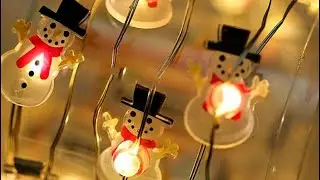 LED lysk&aelig;de med snemand er perfekt til dekoration