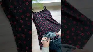 Tutorial on transforming a slip dress into a two-piece outfit.