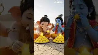Krishna Bhagwan vs Ganesh Ji 😋 | Momos Eating Challenge | Funny Cartoon Short #shortvideo #youtube