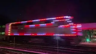 Metra 211 2025 Christmas train with lights La Grange Stone Ave