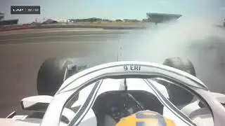 F1 2018 Britain Ericsson Crashes Onboard
