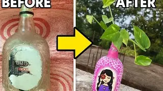 Old Monk bottle art: From waste to wonder!.. #diy.. #creativeprocess.. #art 