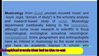 century philosophical trends that led to the re-establishment of formal musicology