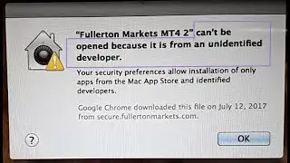 Can't be opened because it is from an unidentified developer