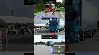 Ultimate Truck AEB Test 2024 🚛 | Volvo vs Mitsubishi vs Mercedes#shorts