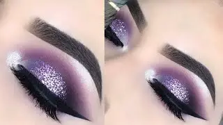 Purple silver eye make up tutorial for beginners step-by-step