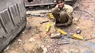 Replace and repair Volvo Excavator bucket teeth cover with gas and welding in #pakistani #pakistan