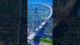 World's largest span composite beam cable stayed bridge #technology #infrastructure #bridge#railway