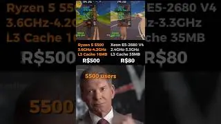 Ryzen 5 5500 vs Xeon E5 2680 v4 #xeon #ryzen #processor #pcgamer #setupgamer #tecnologia #amd #intel