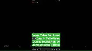 Insert Data In Table Using Sqlite3 Database On Termux 