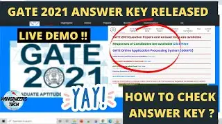 Live DEMO | GATE 2021 ANSWER KEY RELEASED | HOW TO CHECK GATE-2021 ANSWER KEY?
