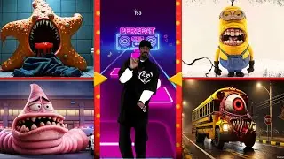 ⚡️School Bus Monster 🆚 Minion Zombie 🆚 Hungry star🆚 PATRICK EXE 🎶 Tiles Hop#21