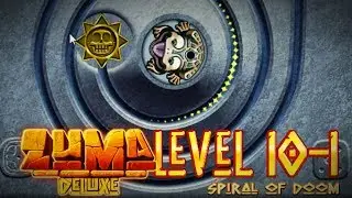 Zuma Deluxe (PC) - Secret Shrine of Zuma - Level 10-1 - Spiral of Doom Gameplay
