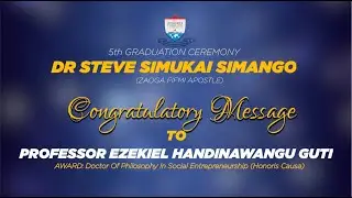Dr Steve Simukai Simango's Congratulatory Message To The Chancellor Professor E. H Guti