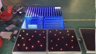 Black Tempered Glass Starlit Twinkling LED Dance Floor with SMD5050 RGB 3IN1 LEDs (DF006)