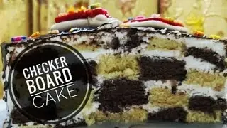 Checker Board Cake - Easiest & Simplest way  Way