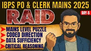 IBPS PO&Clerk Mains Reasoning |Puzzle,Coded Direction,Data Sufficiency,Critical Reasoning Sanjay Sir