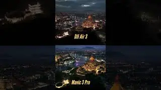 DJI Air 3 vs Mavic 3 Pro Low Light Comparison - Night Shot of Kuching City