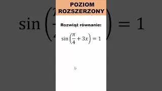 Proste r&oacute;wnanie trygonometryczne