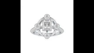 Designer Platinum Ring with Princess cut Diamond JL PT 0040 - Jewelove