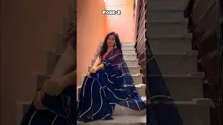 Sitting Poses In Saree | Must Try | #sareeposes #santoshimegharaj #shorts