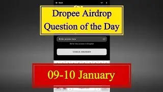 Dropee Season 2 Question of the day 09 January | Dropee Question of the day | Dropee Daily Question