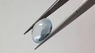 2.95 Carat Aquamarine 11 x 9mm Checkerboard Oval Cut