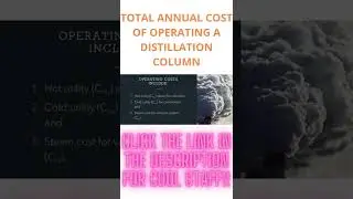 Total Annual Cost Calculation for a Distillation Column