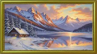 Turn Your TV Into Art  Winter Mountain Cabin Oil Paintings in 4K