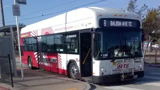 SDMTS Gillig (electric) on route 8 to Balboa Ave Transit Center