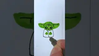 ⭐️ DRAWING BABY YODA FROM THE MANDALORIAN | GROGU | Easy Doodle Ideas | How To Draw Star Wars Stuff
