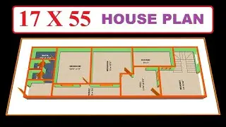 17 X 55 2BHK HOUSE PLAN WITH CAR OARKING 17 * 55 2बैडरूम वाला घर का नक्शा PLAN NO. GHG1120