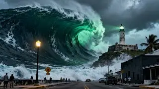 Mega Tsunami 2025 Hits The Caribbean | Monster Waves Destroys Coastal Paradise