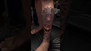 Mandala with geometrical design leg tattoo for appointment call 9711763512 #shorts