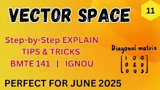 What is Vector Space? | BMTE 141 IGNOU | Full Concept + Examples +Concept + Questions