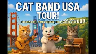 Cat Band Healing Tour in USA | Golden Gate Bridge, Times Square & Hollywood Sign #healing #cat